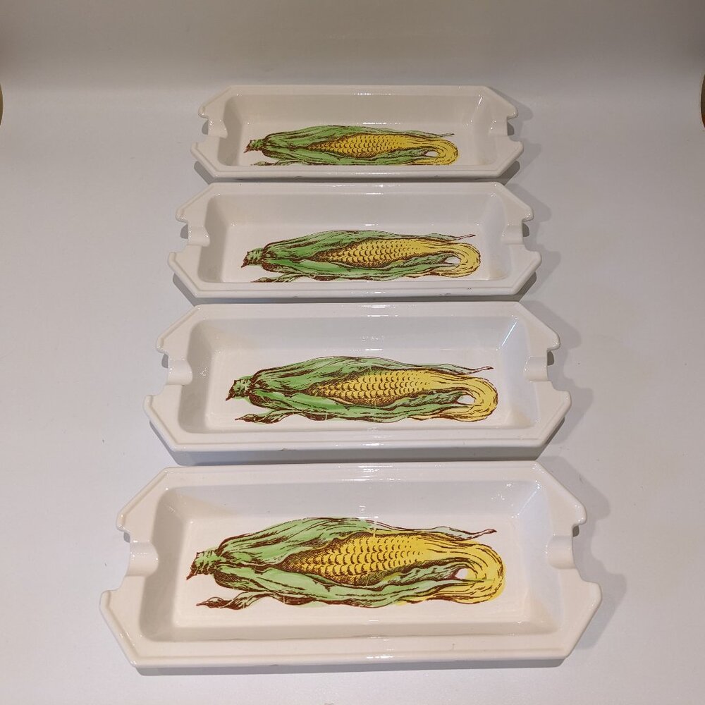 Vintage Ceramic Corn Cob Dishes – Set of 4 – Original JSC Design – 1970s
